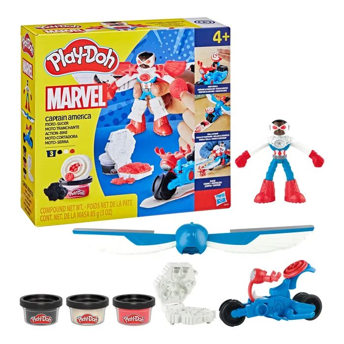 Набір для творчості Hasbro Play-Doh Marvel Капітан Америка з мотоциклом (G0555)