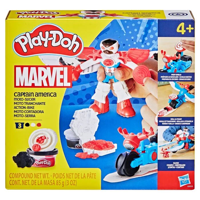 Набір для творчості Hasbro Play-Doh Marvel Капітан Америка з мотоциклом (G0555) зображення 4