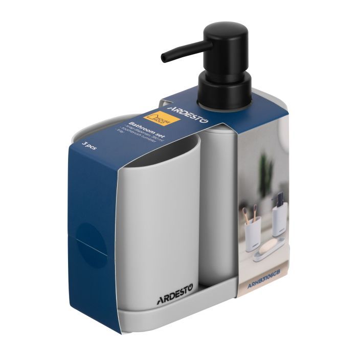 Набор для ванной комнаты Ardesto Vigor 3 предмета Бежевый 380 мл (ARHB3106MB) изображение 4
