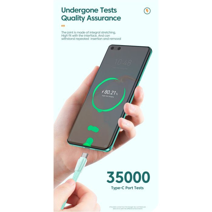 Дата кабель USB 2.0 AM to USB-C 1.0m 100W green Essager (EXCT1-CH06) изображение 7