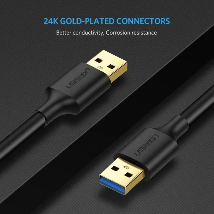 Дата кабель USB 3.0 AM/AM 0.5m US128 black Ugreen (10369) зображення 5