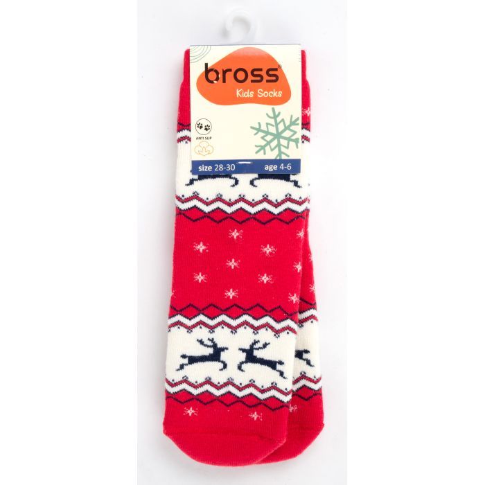 Шкарпетки дитячі Bross махрові новорічні (9901-2-4-beige) зображення 2