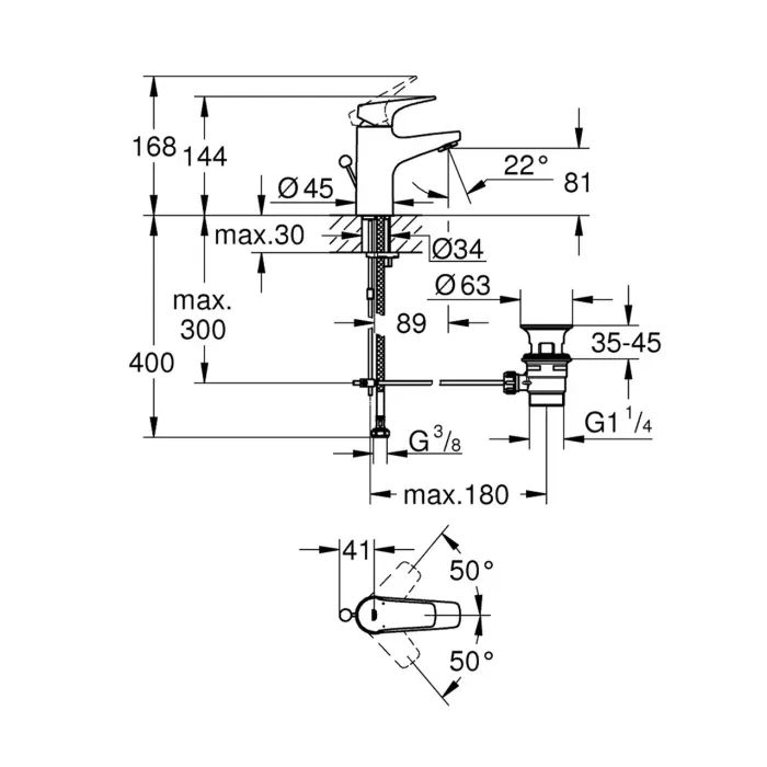 Змішувач Grohe Start Flow S-Size (23809000) зображення 2