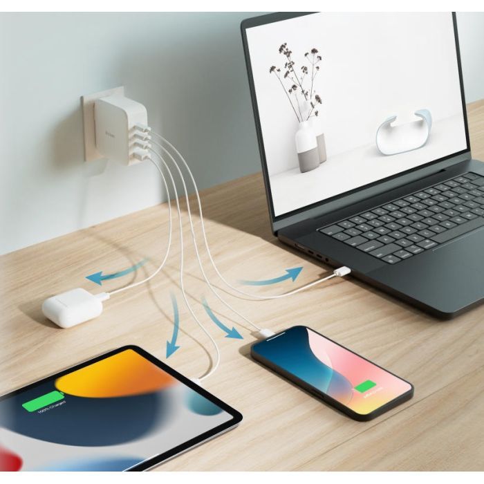 Зарядное устройство D-Link 3xUSB-C + 1xUSB PD140W GaN white (DCF-141) изображение 2