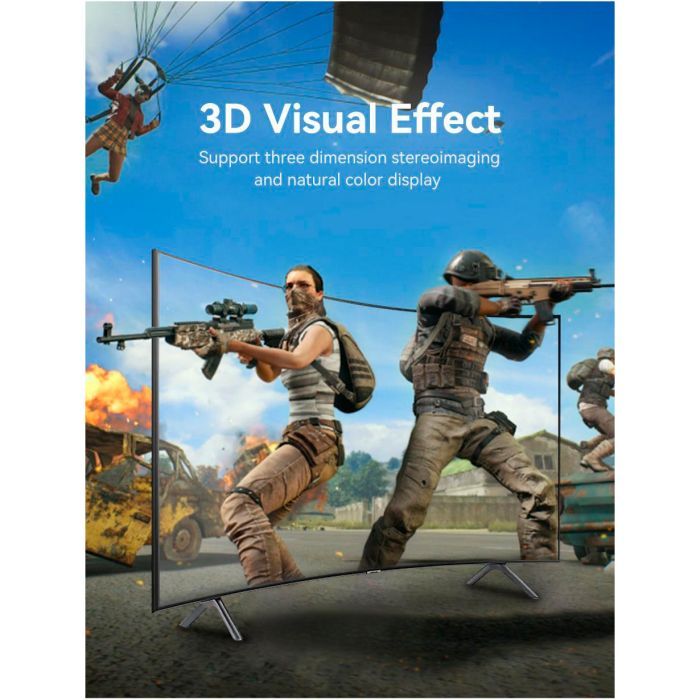 Кабель мультимедийный DisplayPort M to DisplayPort M 1.5m V1.4 8K black Vention (HCDBG) изображение 8