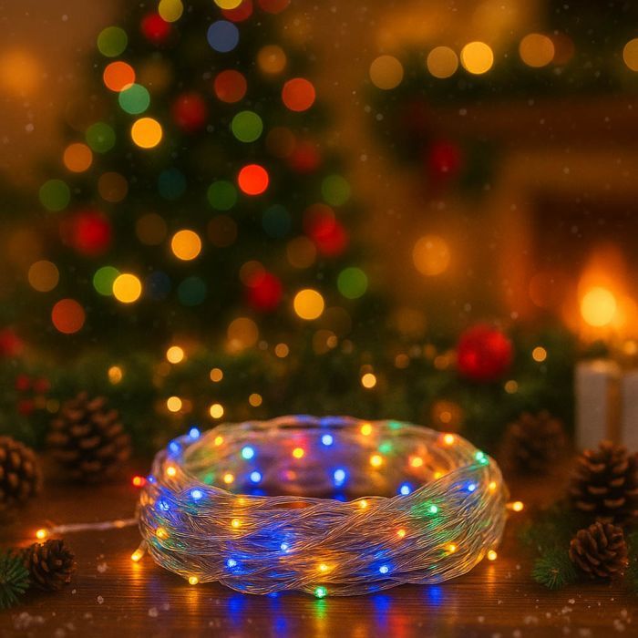 Гірлянда ColorWay LED 200 20 м (8 режимів) різнокольорова (прозорий кабель) USB (CW-G-200L20UTMC) зображення 6