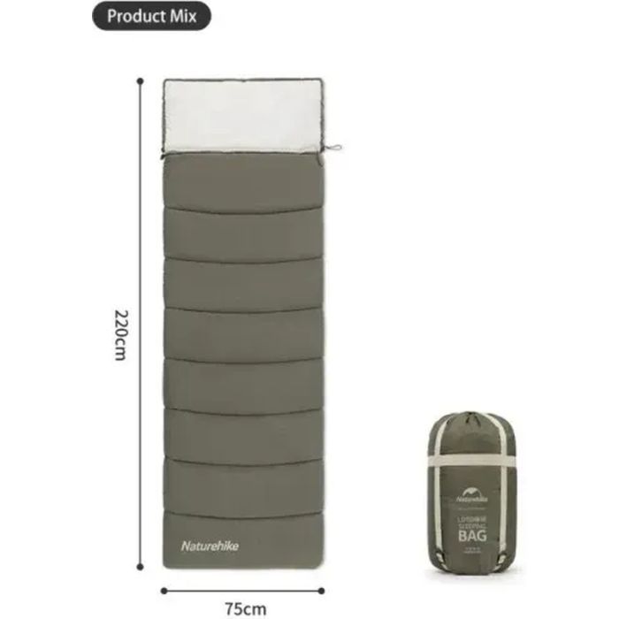 Спальный мешок Naturehike з капюшоном LD350 CNK2300SD016, темно-зелений (6976023921810) изображение 2