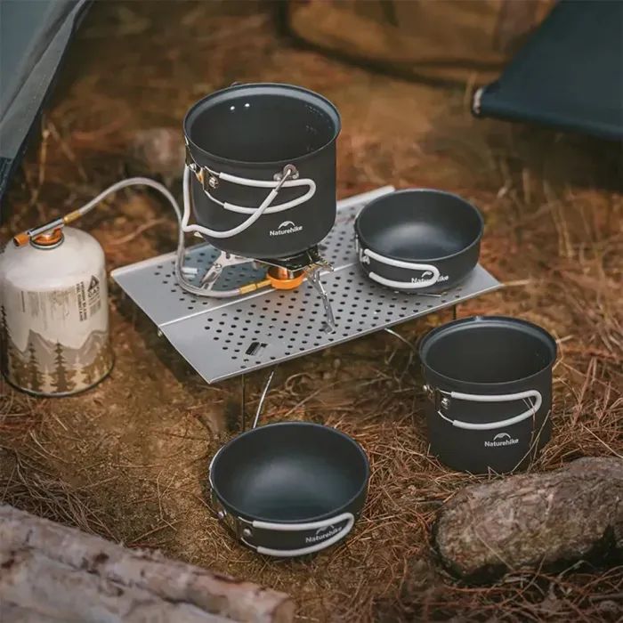 Набор туристической посуды Naturehike NH18T018-G, алюміній, 2 каструлі, 2 кришки (6927595785515) изображение 12