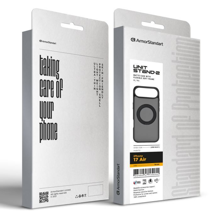 Чехол для мобильного телефона Armorstandart Unit Stand2 Apple iPhone 17 Air Black (ARM86341) изображение 3