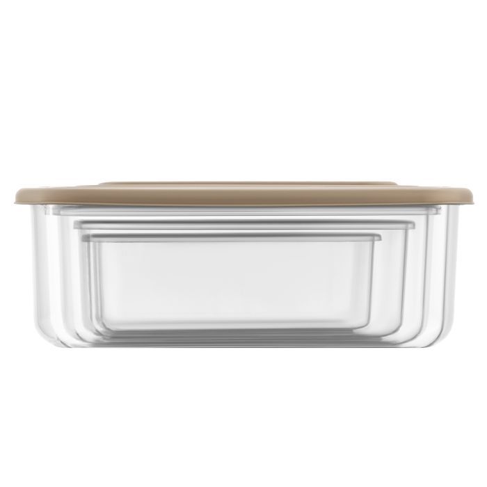 Пищевой контейнер Ardesto Fresh Набір 0.25/0.5/0.75/1.2л, пластик, прямокутна, сірий (AR1312R) изображение 2