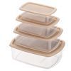 Харчовий контейнер Ardesto Fresh Набір 0.25/0.5/0.75/1.2л, пластик, прямокутна, бежевий (AR1312B) зображення 4