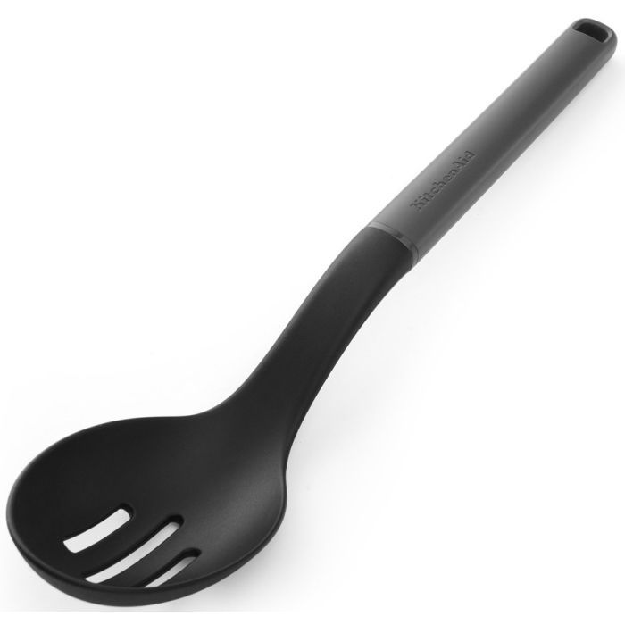 Ложка кухарська KitchenAid Classic для сервірування з прорізами 34 см сірий (KHA004OHCHGG) зображення 2