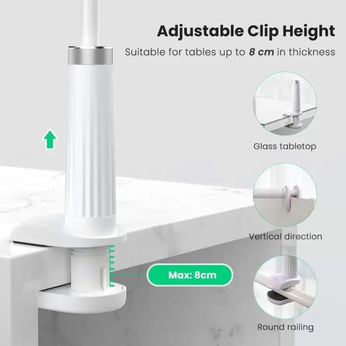 Тримач для смартфонів Ugreen LP113 Multifunction Phone Clip Stand White (30488) зображення 5