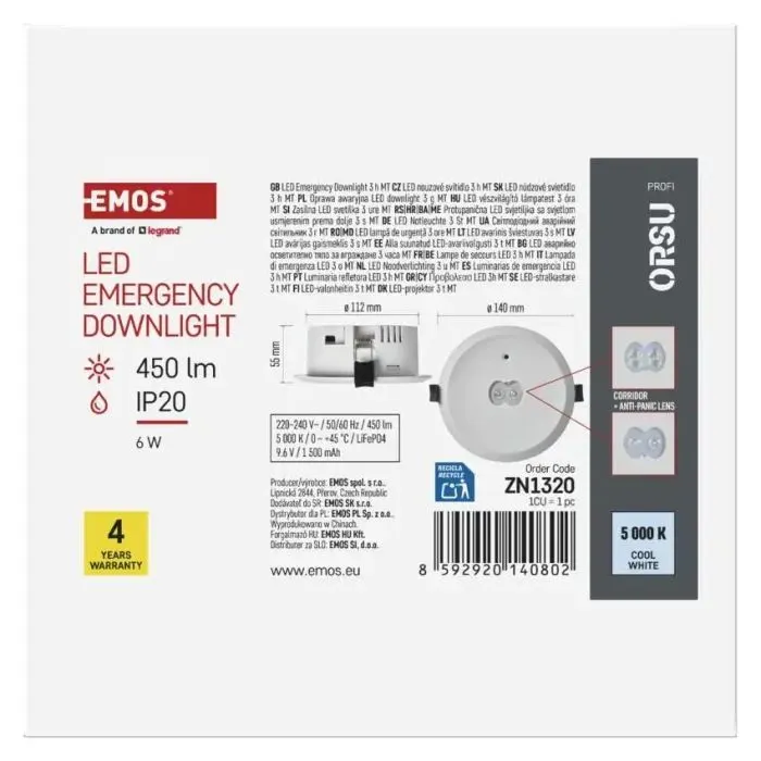 Светильник EMOS 6Вт 450лм (ZN1320) изображение 9