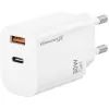 Зарядное устройство Grand-X GaN 1xUSB-C + 1xUSB QC3.0 36W white (CH-360W)