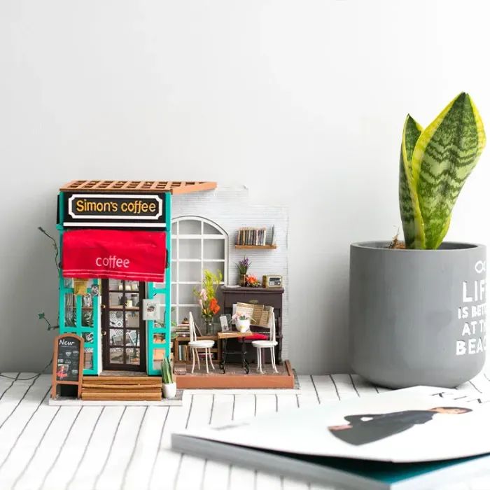 Конструктор Robotime Rolife дерев'яний 3D Кав'ярня Саймонс (DG109) зображення 10