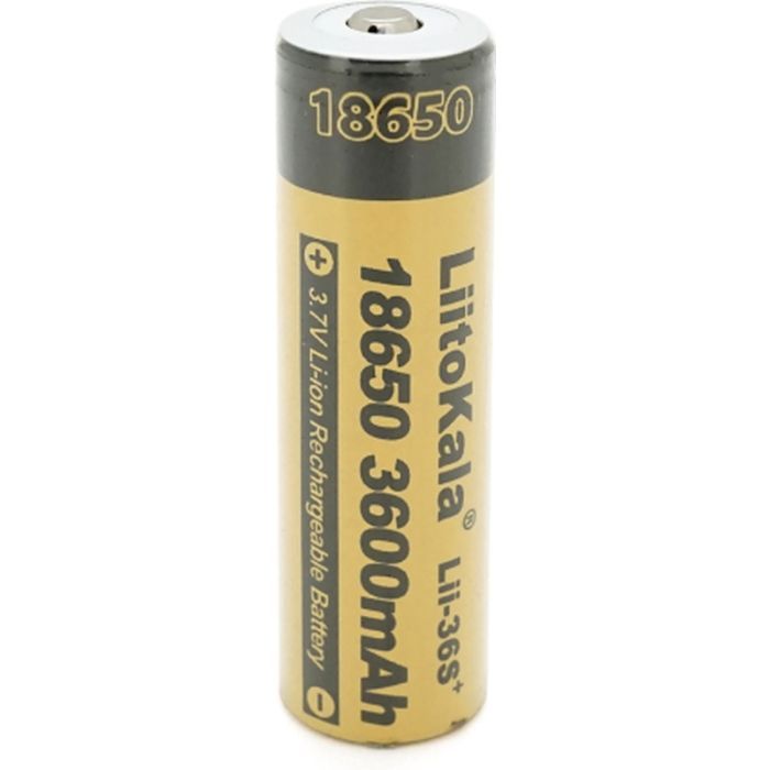Акумулятор 18650 3600mah (3300-3600mah), 3.7V(2.75-4.2V), Yellow Liitokala (Lii-36S-JT)