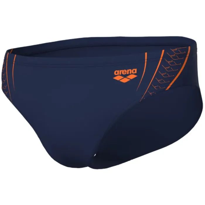 Плавки Arena Double Graphic Swim Briefs 010951-705 темно-синій, помаранчевий 80 (3468337766308) изображение 7