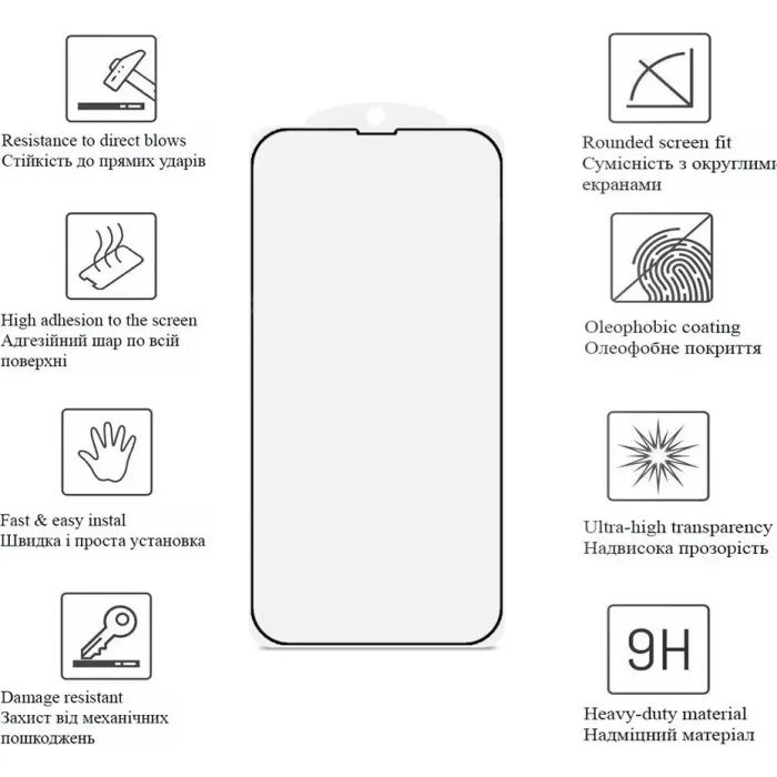 Скло захисне Drobak Apple iPhone 17e Matte Ceramics Black (151518) зображення 4
