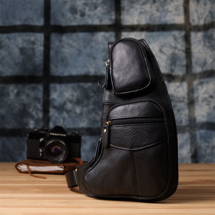 Сумка Vintage Кожаная Черная (22957) изображение 9