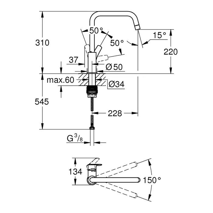 Змішувач Grohe Eurosmart (30567000) зображення 9