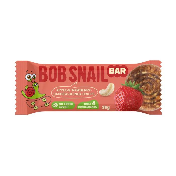 Батончик детский Bob Snail Яблоко, клубника, кешью и кроссы киноа 35 г (1740727)