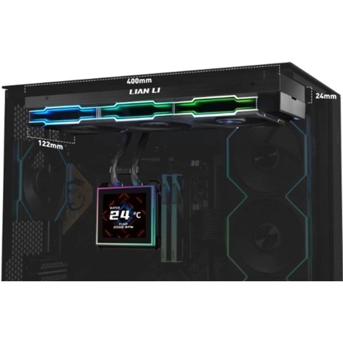 Система жидкостного охлаждения Lian Li HydroShift II LCD-S 360TL, Black (G89.GHS2LCDS36TB.00) изображение 3