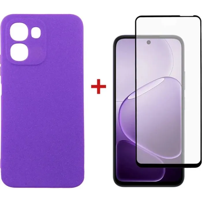 Чохол до мобільного телефона Dengos Carbon Cover + Glass Oppo A6x / A6k Purple (DG-KM-193)