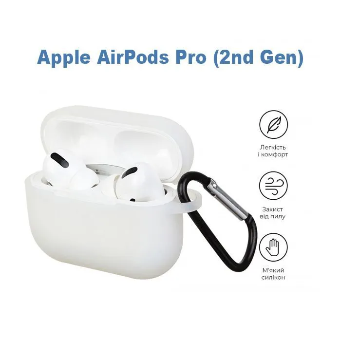 Чохол для навушників BeCover Silicon для Apple AirPods Pro (2nd Gen) White (710199) зображення 3