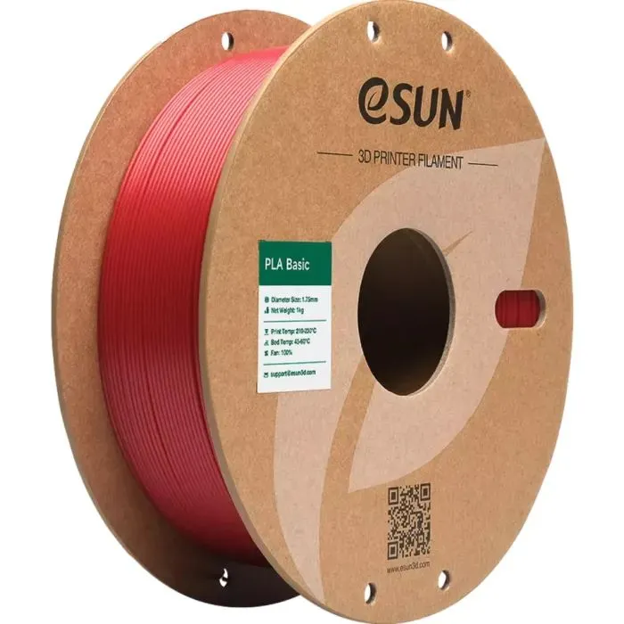 Пластик для 3D-принтера eSUN PLA BASIC 1,75mm 1kg RED, FIRE ENGINE (PLA-BASIC175O-FR1P1)