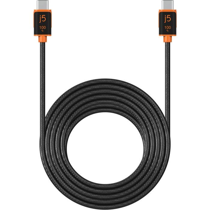 Дата кабель USB-C to USB-C 3.0m 100W (20V/5A) premium J5create (JUCX25L30-N) изображение 2