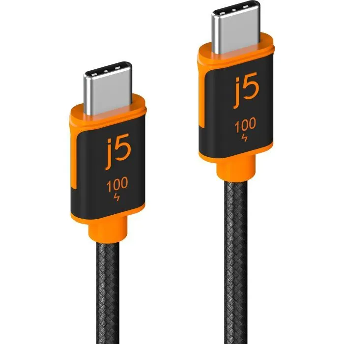 Дата кабель USB-C to USB-C 1.8m 100W (20V/5A) premium J5create (JUCX25L18-N) изображение 3