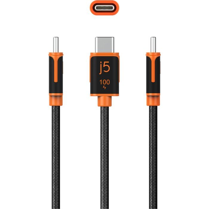 Дата кабель USB-C to USB-C 3.0m 100W (20V/5A) premium J5create (JUCX25L30-N) изображение 4