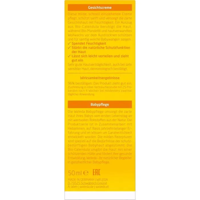 Дитячий крем Weleda Календула дитячий крем для обличчя 50 ml (4001638096614) зображення 4