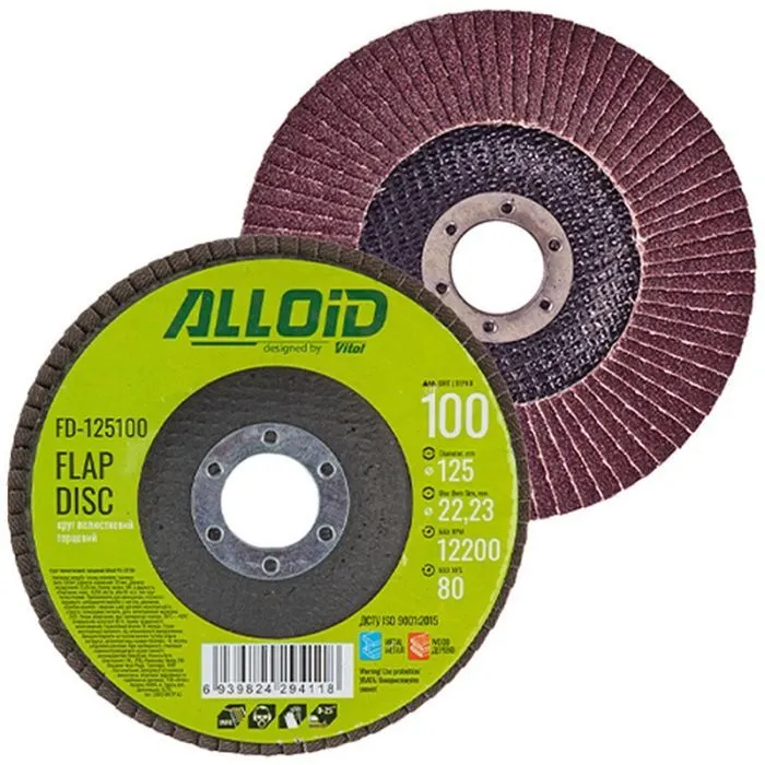 Круг зачистний Alloid торцевий, пелюстковий, 125мм, зерно 100, T27 (FD-125100)