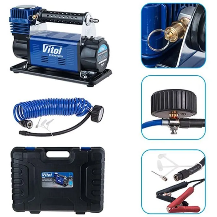 Автомобильный компрессор Vitol OFF ROAD MASTER, 150psi, 50A, 160л, шланг 7.5м, клеммы (K-71) изображение 7