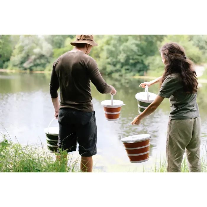 Відро складане Tribe Water Bucket Lid 10 л з кришкою olive (T-FJ-0050-olive) зображення 11