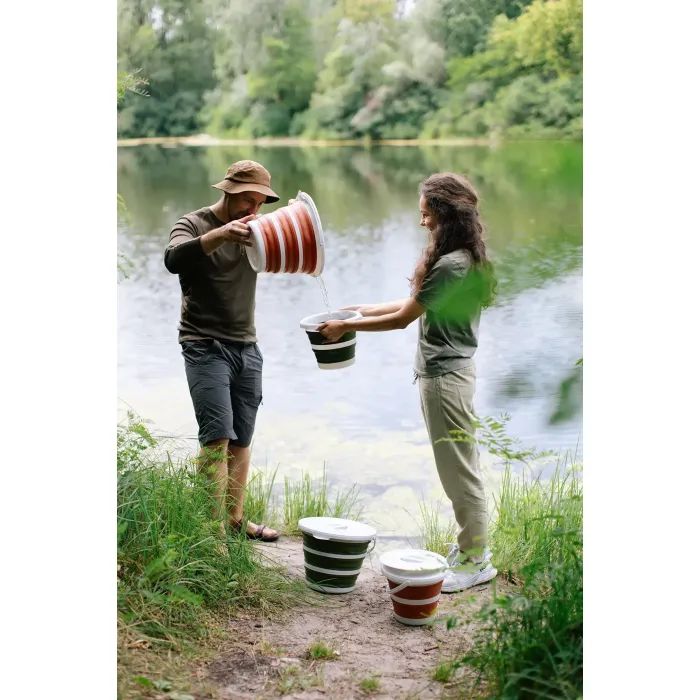 Відро складане Tribe Water Bucket Lid 10 л з кришкою olive (T-FJ-0050-olive) зображення 12