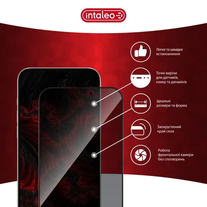 Скло захисне Intaleo Privacy Apple iPhone 15 Pro Max Black (1283126592003) зображення 5