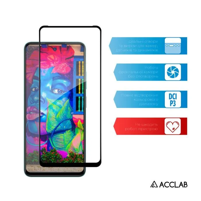 Скло захисне ACCLAB Full Glue ESD ZTE Blade A75 Black (1283126620874) зображення 5