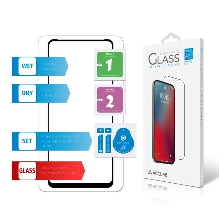 Скло захисне ACCLAB Full Glue ESD ZTE Blade A75 Black (1283126620874) зображення 7