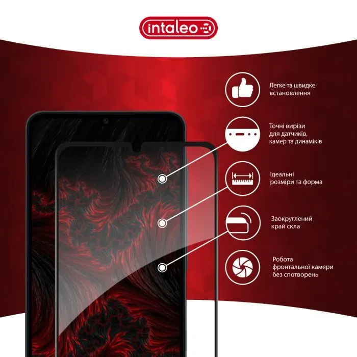 Скло захисне Intaleo Full Glue ESD Samsung Galaxy A08 / Galaxy A07 Black (1283126641091) зображення 3