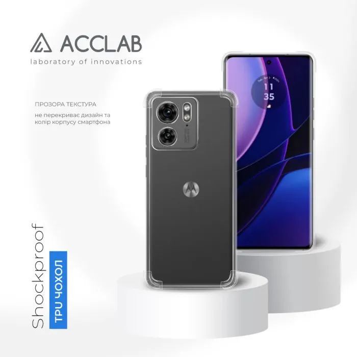 Чохол до мобільного телефона ACCLAB ShockProof Motorola Edge 40 Transparent (1283126588006) зображення 4