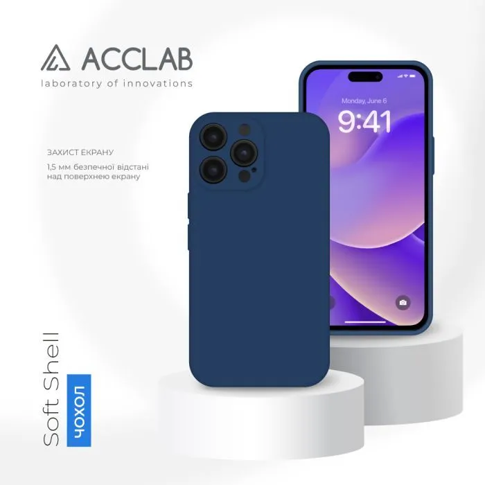 Чохол до мобільного телефона ACCLAB SoftShell Apple iPhone 14 Pro Max Blue (1283126557132) зображення 4