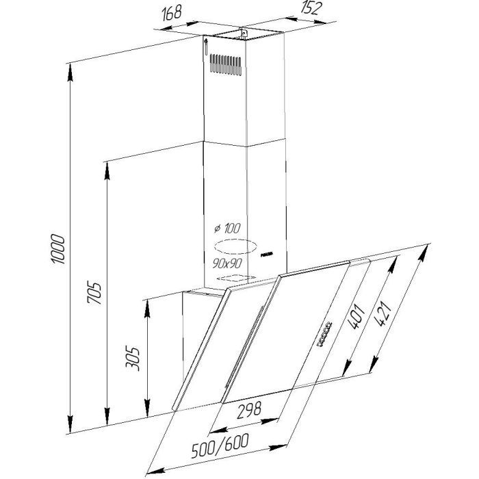 Вытяжка кухонная Pyramida KZ 60 WH изображение 10