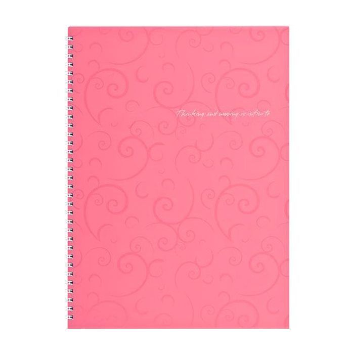 Блокнот Buromax spiral side, А4, 80sheets, Barocco, square, pink (BM.2446-610)