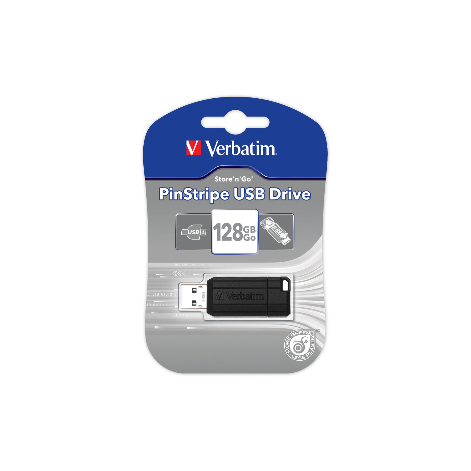 USB флеш накопитель Verbatim 128GB PinStripe Black USB 2.0 (49071) изображение 5