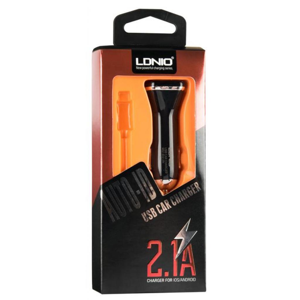 Зарядний пристрій LDNIO DL-C219 2*USB, 2.1A, Black (48241) зображення 4