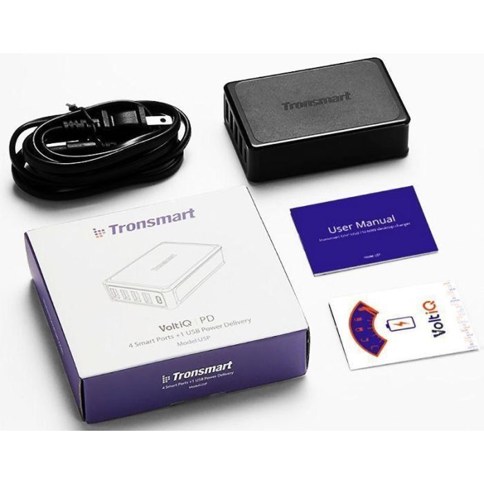 Зарядное устройство Tronsmart U5P 60W USB PD Desktop Charger with VoltiQ Black (232389) изображение 4