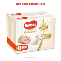 Подгузники Huggies Elite Soft 2 Mega (4-6 кг) 100 шт (50x2) (5029054568743) изображение 2